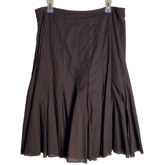 MICHAEL Michael Kors Dresses & Skirts - Michael Kors Women's Aline Midi Skirt Chocolate Brown Lined Sz 8 Layered (Flawed